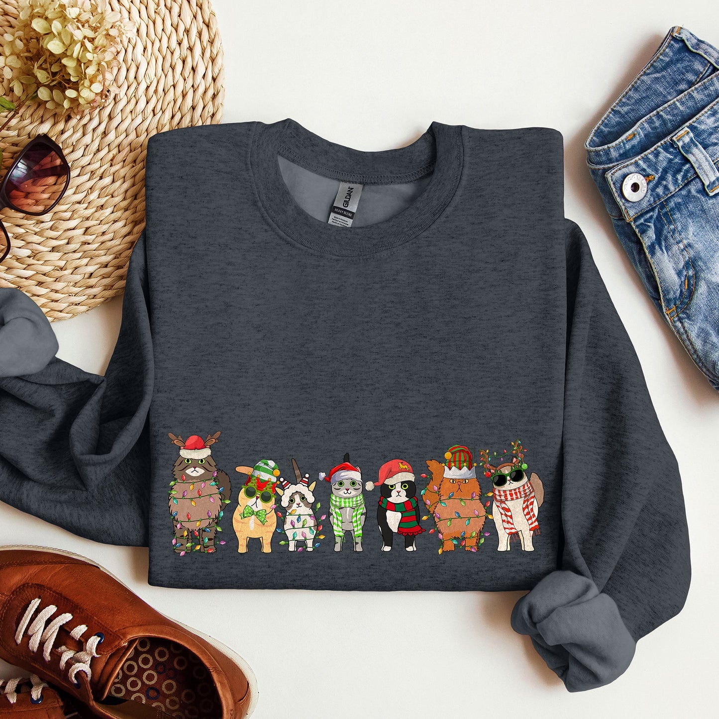 Christmas Cats, Cat Lovers, Santa, Pet Sweatshirt