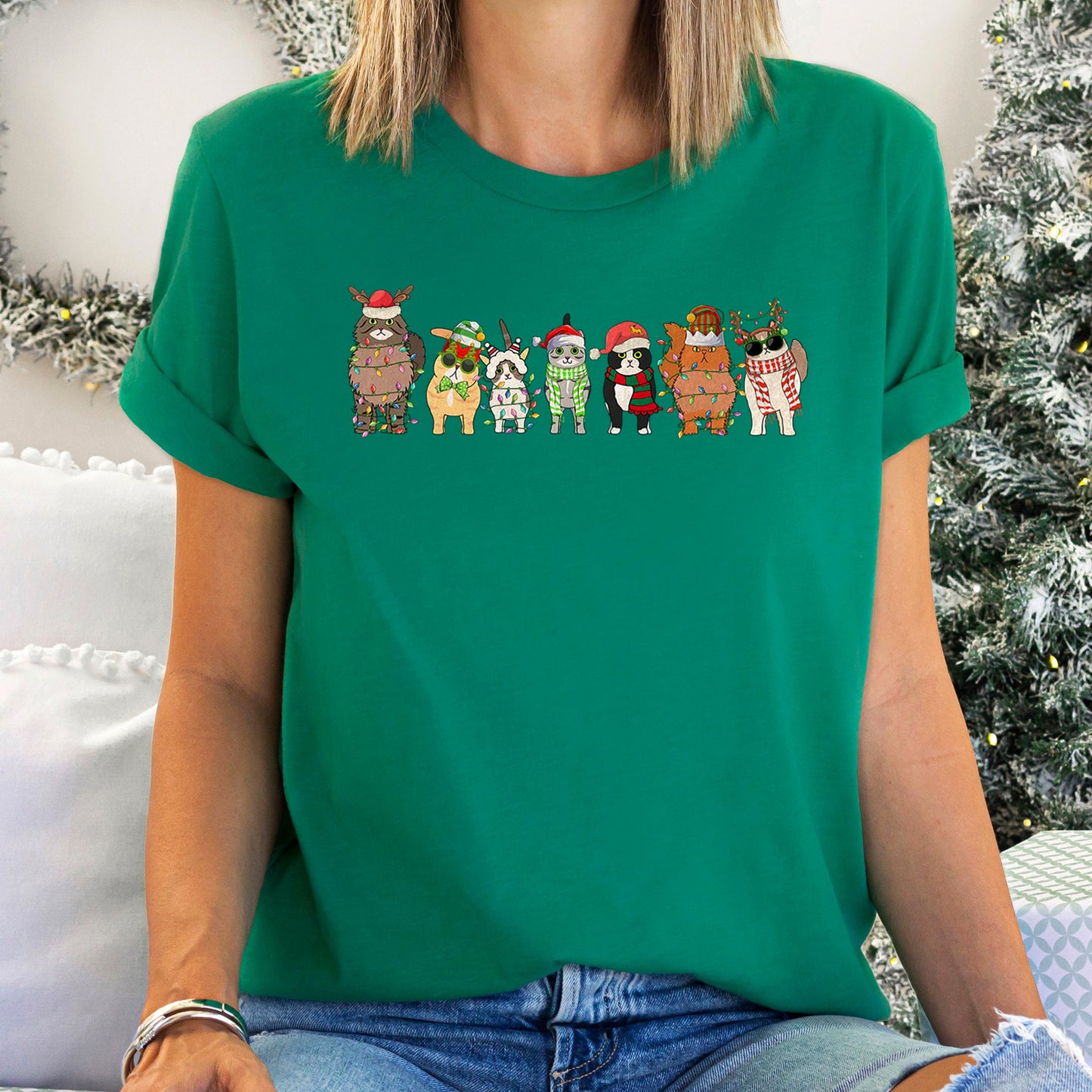 Christmas Cats, Cat Lovers, Santa, Pet Super Soft Tees