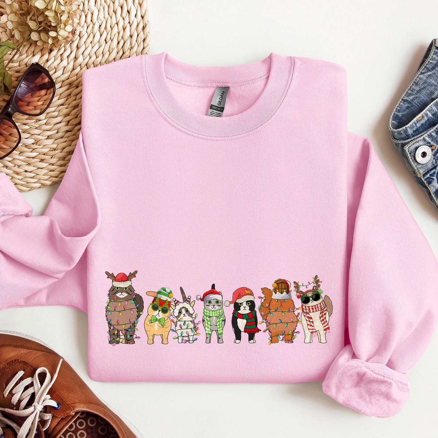 Christmas Cats, Cat Lovers, Santa, Pet Sweatshirt