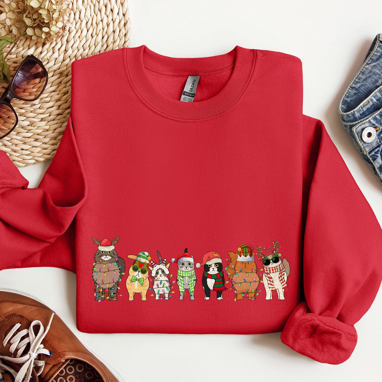 Christmas Cats, Cat Lovers, Santa, Pet Sweatshirt