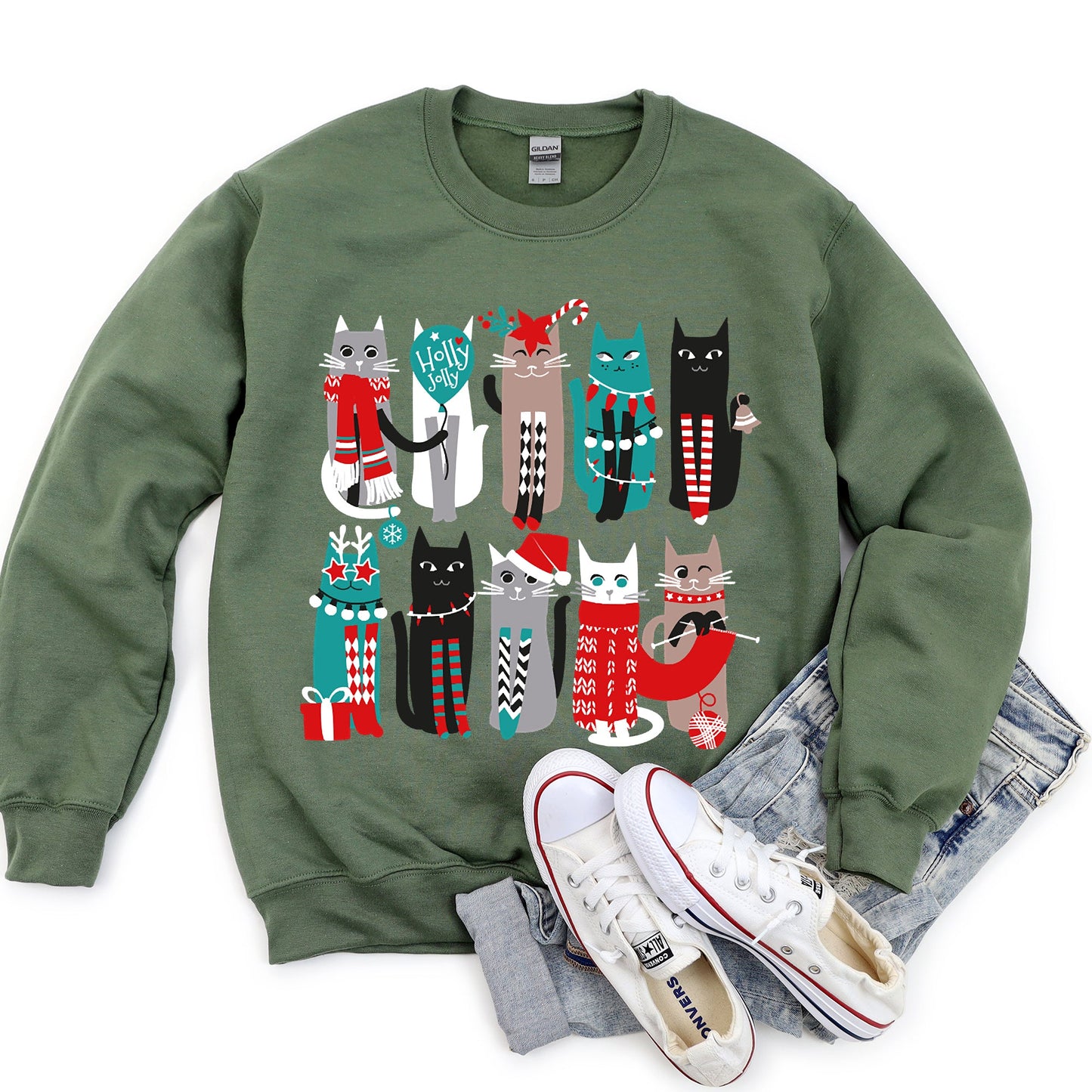 Christmas Cats Cute Sweatshirt