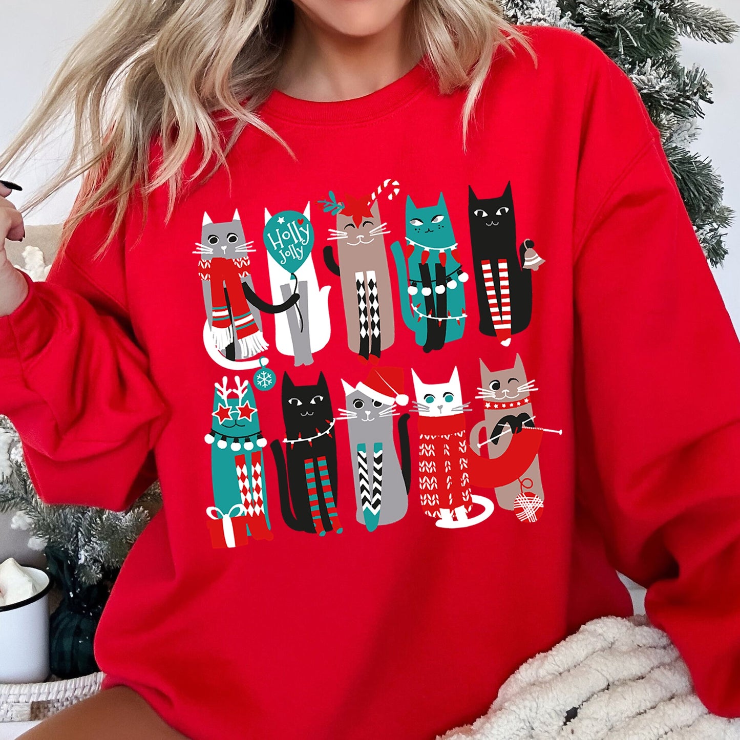 Christmas Cats Cute Sweatshirt