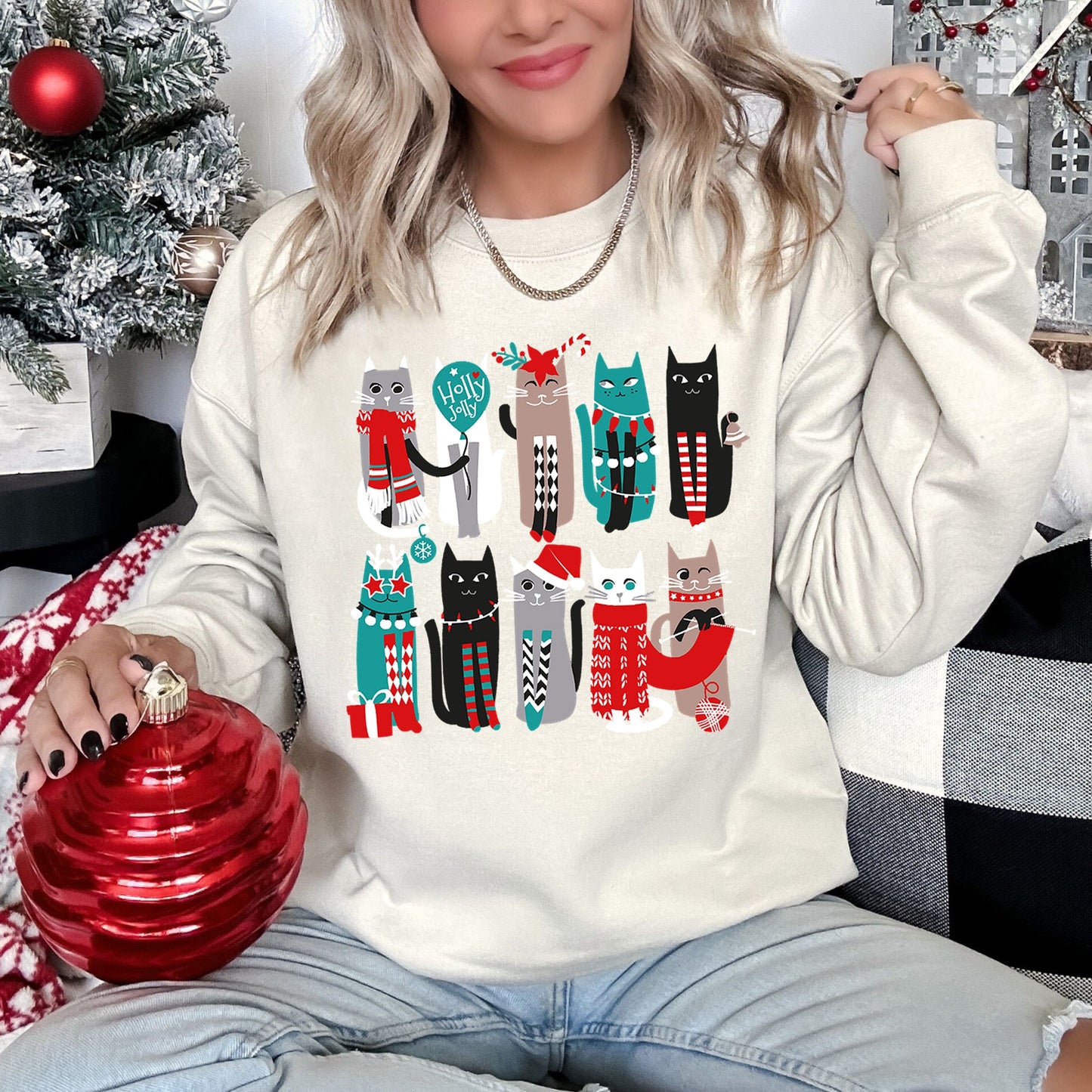 Christmas Cats Cute Sweatshirt