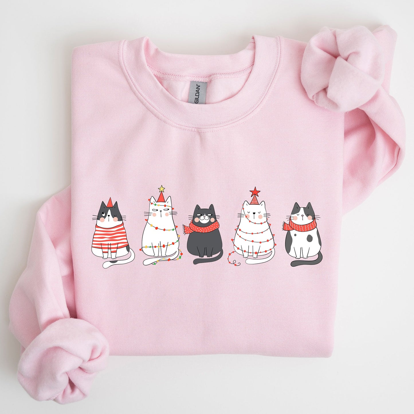 Christmas Cats, Kitties, Cat Lovers, Santa, Winter, Snow, Xmas Sweatshirt