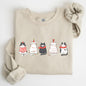 Christmas Cats, Kitties, Cat Lovers, Santa, Winter, Snow, Xmas Sweatshirt