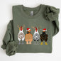 Christmas Chickens In A Row, Chicken Lovers, Santa, Farm Life, Winter, Snow, Xmas Sweatshirt