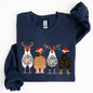 Christmas Chickens In A Row, Chicken Lovers, Santa, Farm Life, Winter, Snow, Xmas Sweatshirt