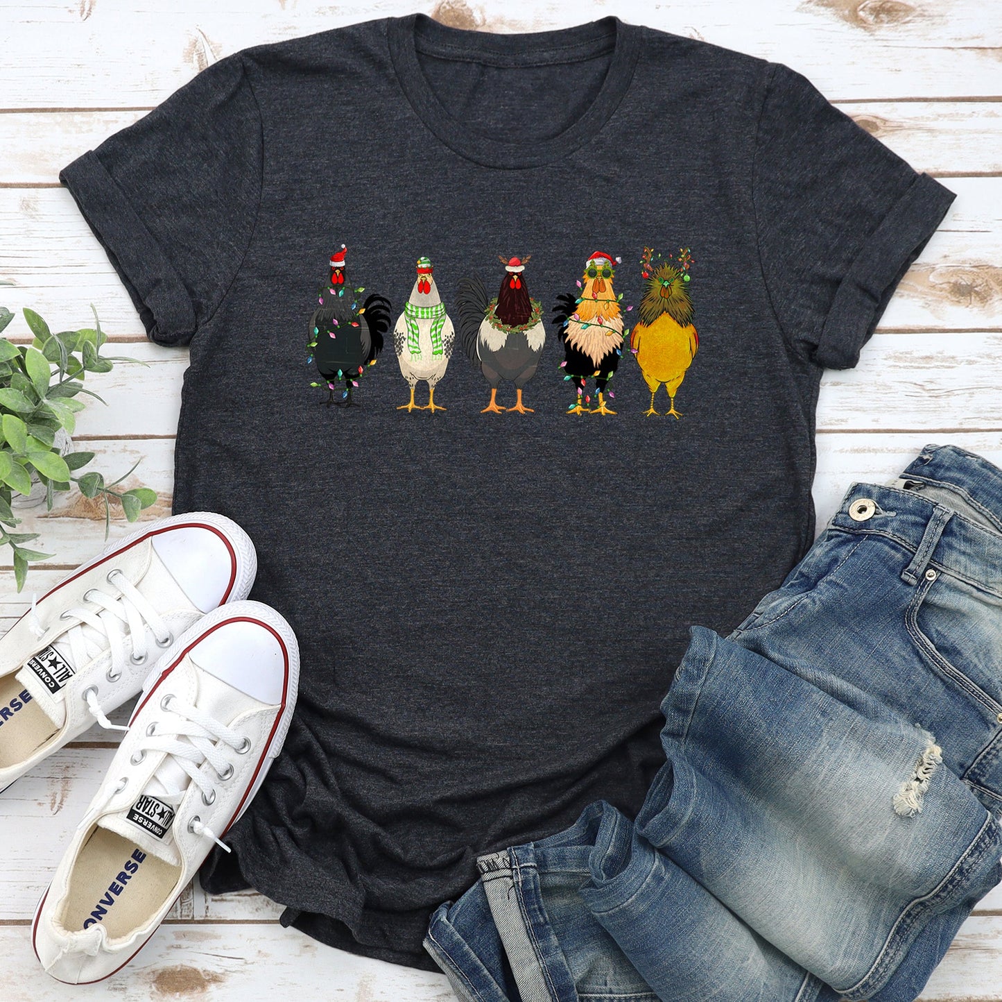 Christmas Chickens, Chicken Lovers, Santa, Farm Life Super Soft Tees