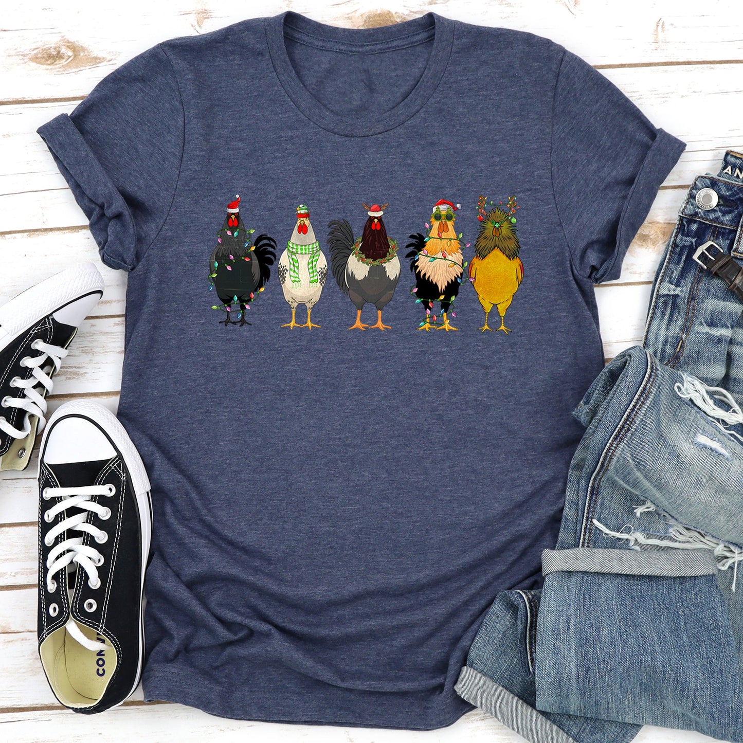 Christmas Chickens, Chicken Lovers, Santa, Farm Life Super Soft Tees