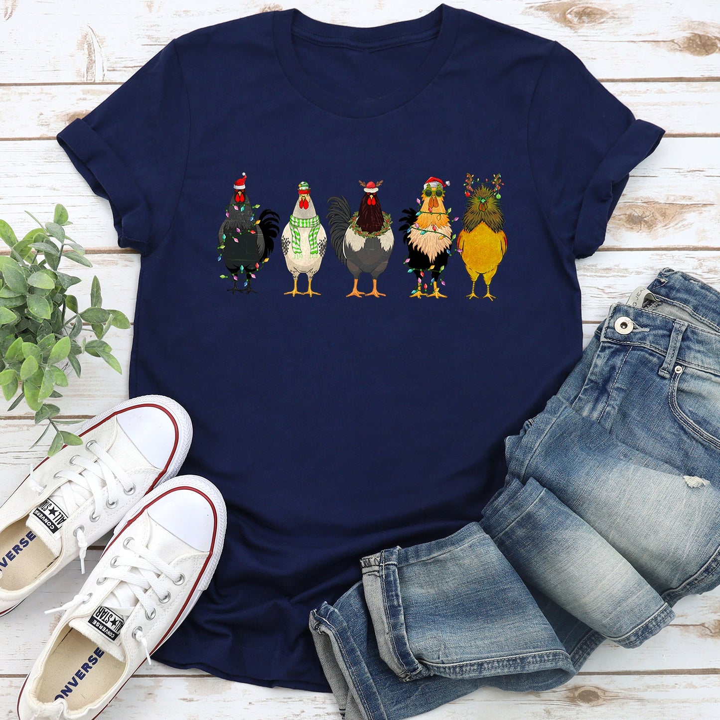 Christmas Chickens, Chicken Lovers, Santa, Farm Life Super Soft Tees