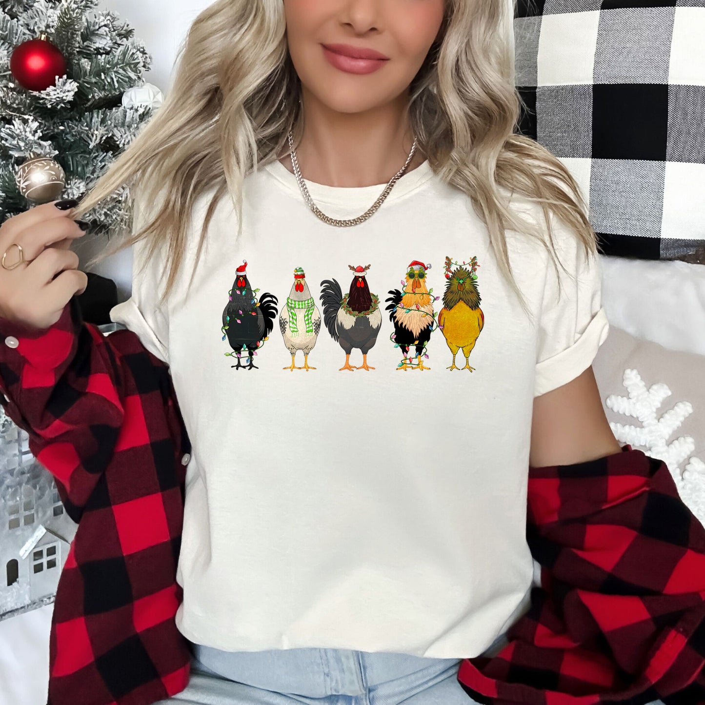 Christmas Chickens, Chicken Lovers, Santa, Farm Life Super Soft Tees