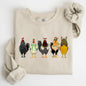 Christmas Chickens, Chicken Lovers, Santa, Farm Life, Winter, Snow, Xmas Sweatshirt