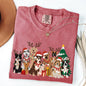 Christmas Dogs, Antlers, Reindeer, Santa, Dog Lover Tshirt Comfort Colors T-Shirt