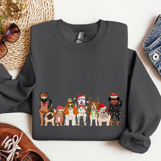 Christmas Dogs, Dog Lovers, Santa, Pet Sweatshirt