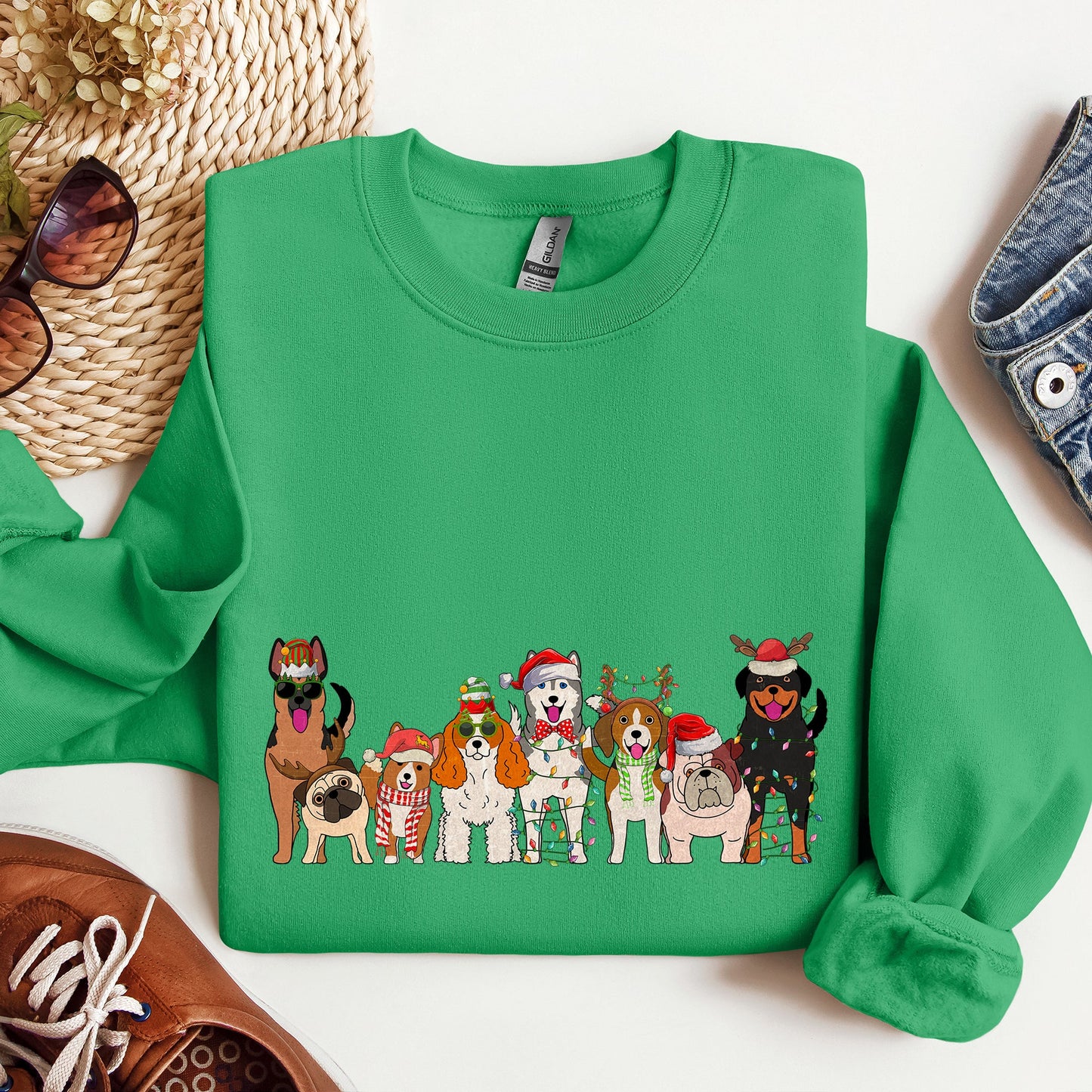 Christmas Dogs, Dog Lovers, Santa, Pet Sweatshirt
