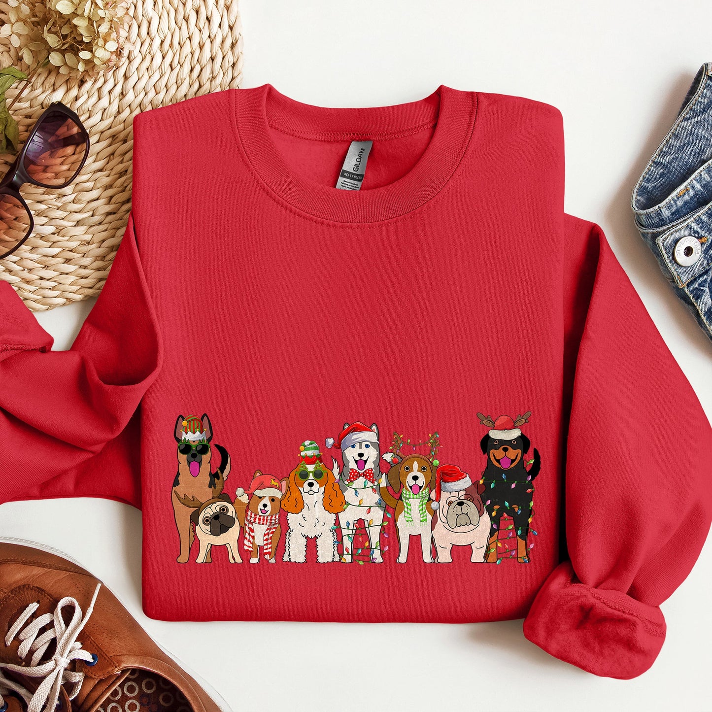 Christmas Dogs, Dog Lovers, Santa, Pet Sweatshirt