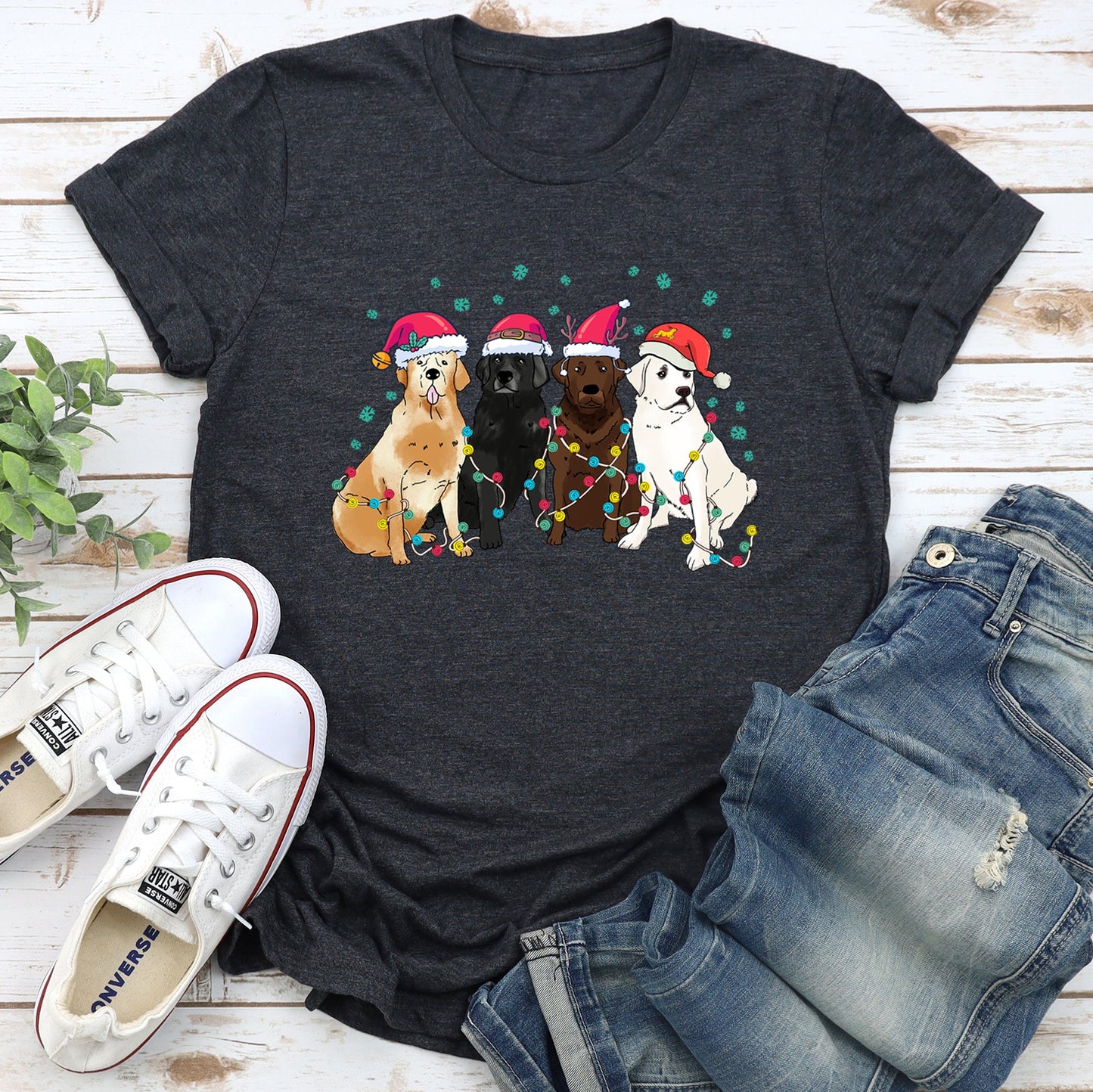 Christmas Dogs, Labrador, Dog Lovers, Santa, Pet Super Soft Tees