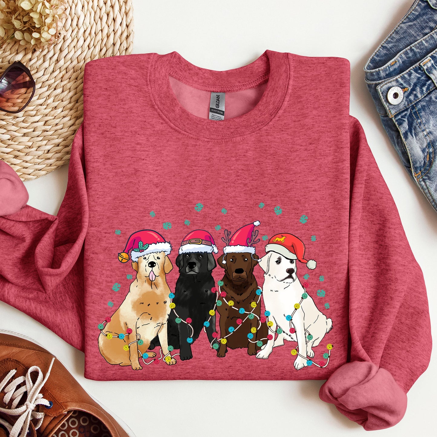 Christmas Dogs, Labrador, Dog Lovers, Santa, Pet Sweatshirt