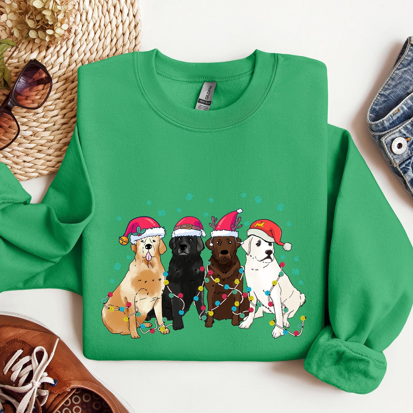 Christmas Dogs, Labrador, Dog Lovers, Santa, Pet Sweatshirt