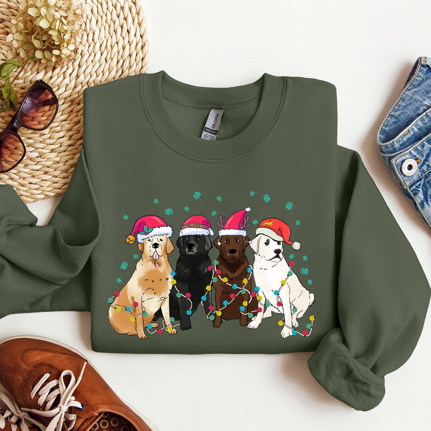 Christmas Dogs, Labrador, Dog Lovers, Santa, Pet Sweatshirt