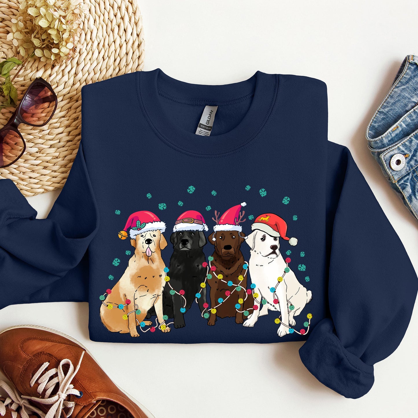 Christmas Dogs, Labrador, Dog Lovers, Santa, Pet Sweatshirt