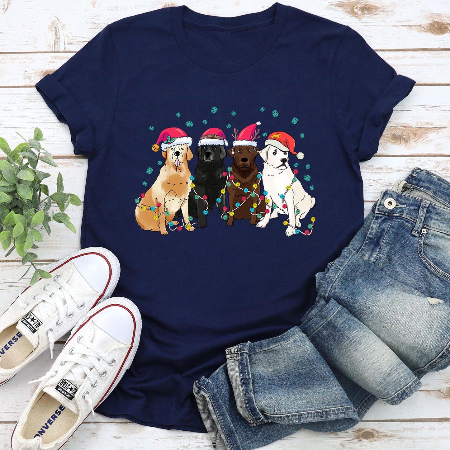 Christmas Dogs, Labrador, Dog Lovers, Santa, Pet Super Soft Tees