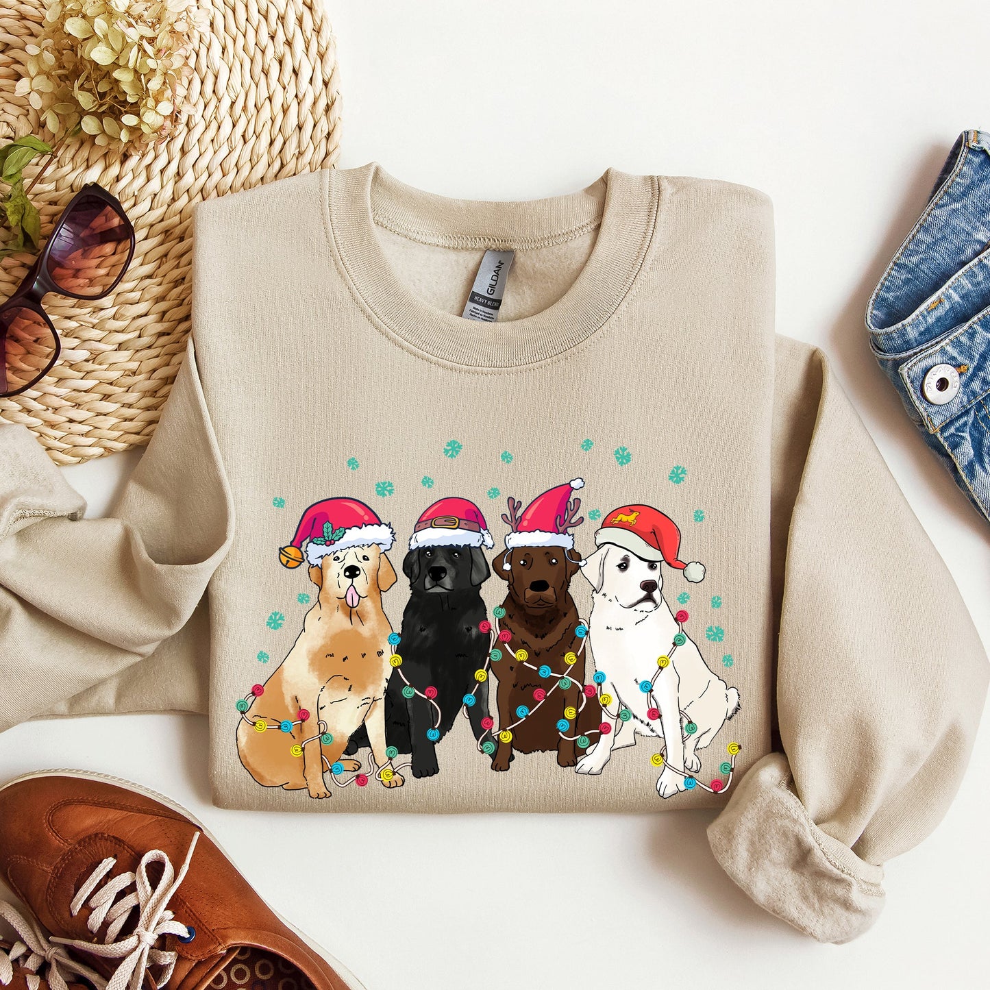 Christmas Dogs, Labrador, Dog Lovers, Santa, Pet Sweatshirt