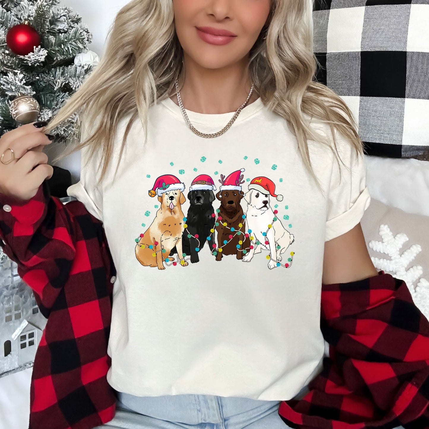 Christmas Dogs, Labrador, Dog Lovers, Santa, Pet Super Soft Tees