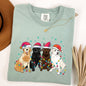 Christmas Dogs, Puppies, Dog Lovers, Santa, Winter, Snow, Xmas Tshirt Comfort Colors T-Shirt