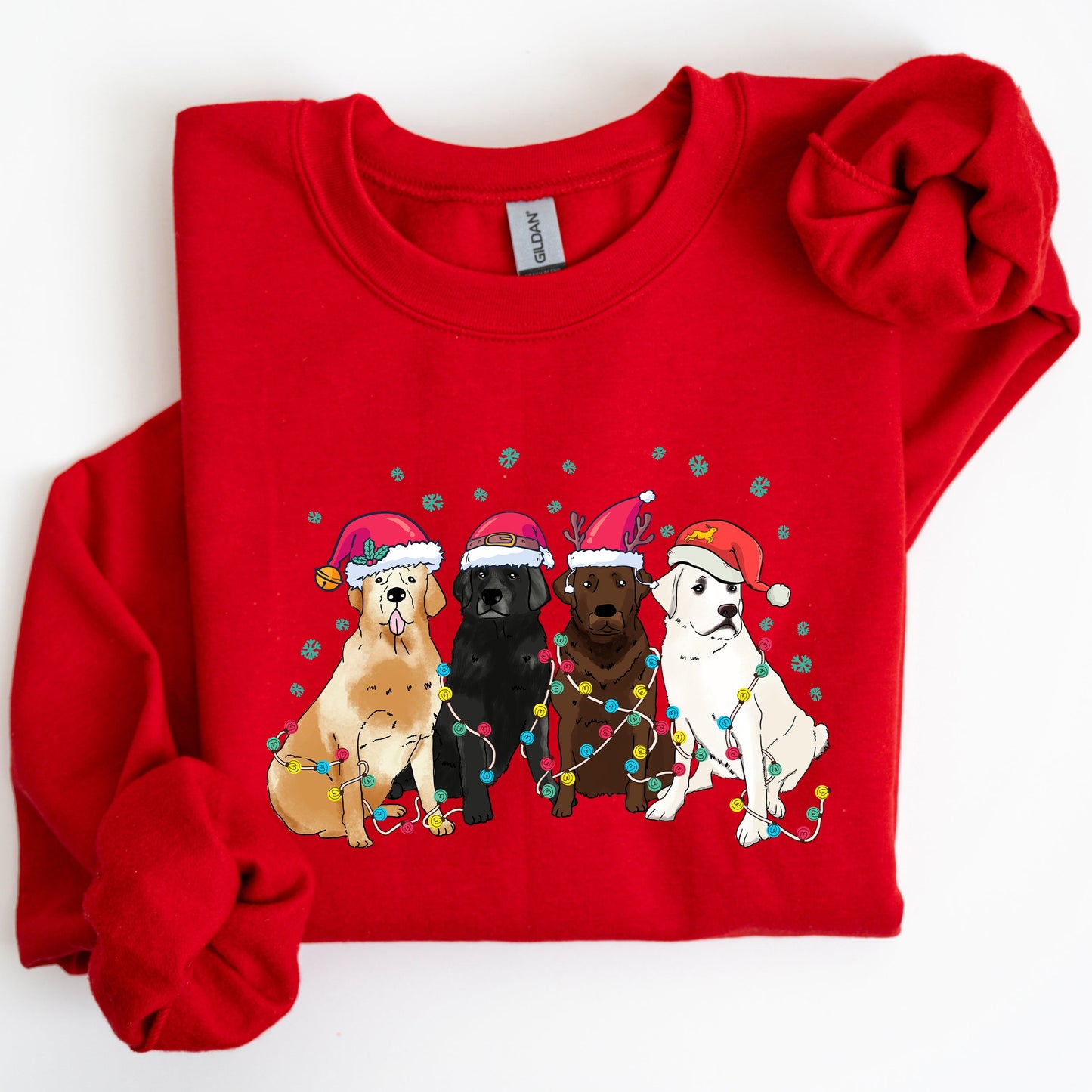 Christmas Dogs, Puppies, Dog Lovers, Santa, Winter, Snow, Xmas Sweatshirt