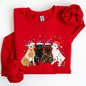 Christmas Dogs, Puppies, Dog Lovers, Santa, Winter, Snow, Xmas Sweatshirt