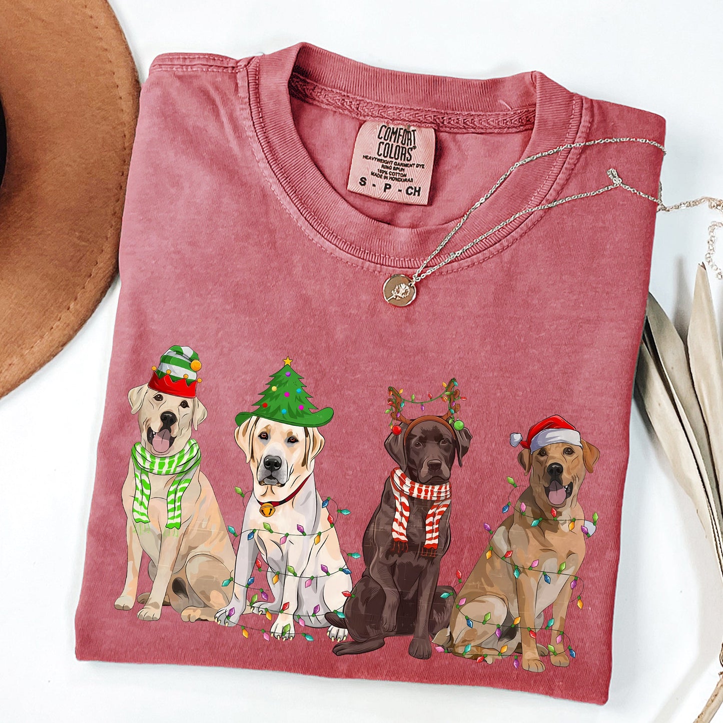 Christmas Dogs, Retriever, Labrador, Santa, Cute Tshirt Comfort Colors T-Shirt