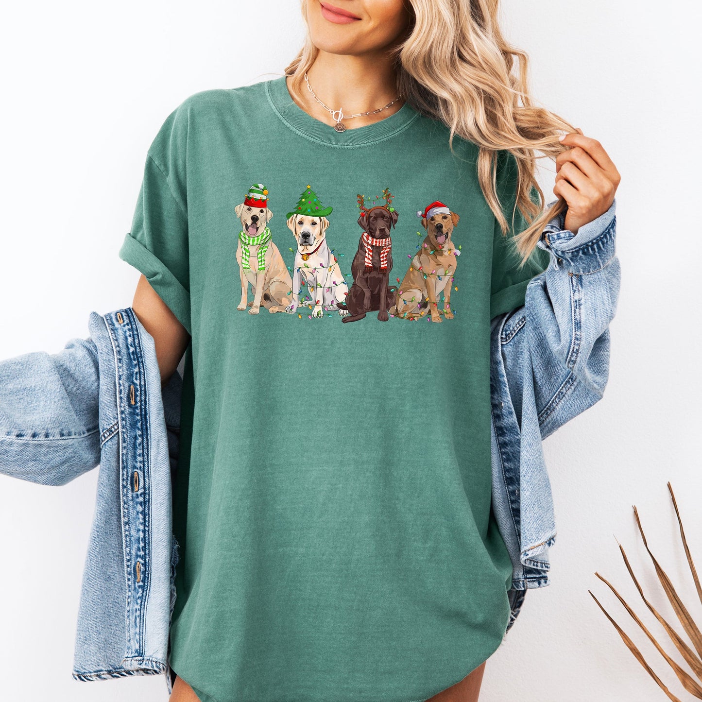 Christmas Dogs, Retriever, Labrador, Santa, Cute Tshirt Comfort Colors T-Shirt