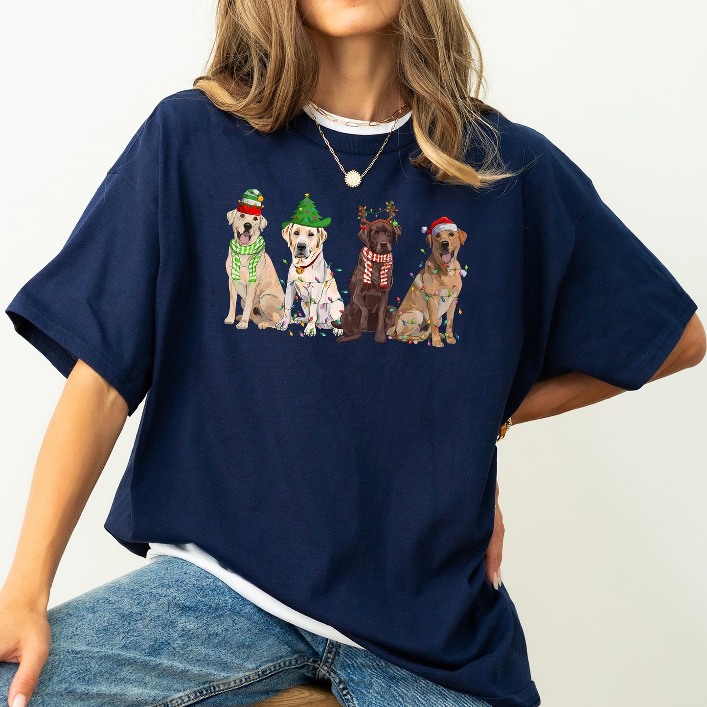 Christmas Dogs, Retriever, Labrador, Santa, Cute Tshirt Comfort Colors T-Shirt