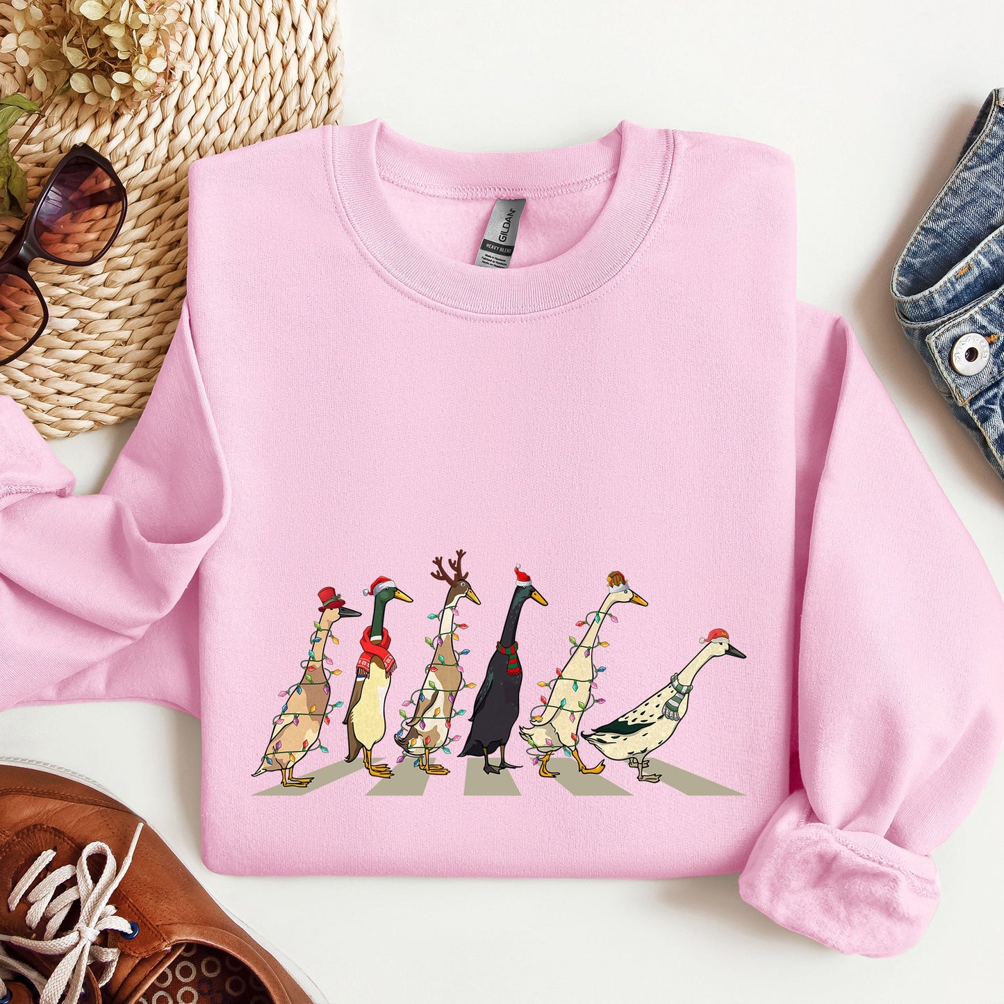 Christmas Ducks, Duck Lovers, Santa, Farm Life Sweatshirt