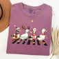 Christmas Ducks, Farm Animals, Crossing Road, Santa, Winter, Snow, Xmas Tshirt Comfort Colors T-Shirt