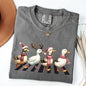 Christmas Ducks, Farm Animals, Crossing Road, Santa, Winter, Snow, Xmas Tshirt Comfort Colors T-Shirt