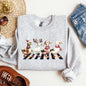 Christmas Ducks, Farm Animals, Crossing Road, Santa, Winter, Snow, Xmas Sweatshirt