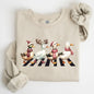 Christmas Ducks, Farm Animals, Crossing Road, Santa, Winter, Snow, Xmas Sweatshirt