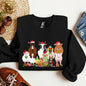 Christmas Farm Animals, Farm Life, Cow, Sheep, Horse, Chicken, Cat, Dog Sweatshirt