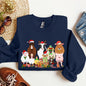 Christmas Farm Animals, Farm Life, Cow, Sheep, Horse, Chicken, Cat, Dog Sweatshirt