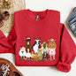 Christmas Farm Animals, Farm Life, Cow, Sheep, Horse, Chicken, Cat, Dog Sweatshirt