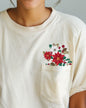 Christmas Flowers, Pocket, Floral, Holly, Poinsettia, Winter, Snow, Botanical, Xmas Pocket Tee Comfort Colors T-Shirt