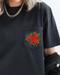 Christmas Flowers, Pocket, Floral, Mistle Toe, Poinsettia, Winter, Snow, Botanical, Xmas Pocket Tee Comfort Colors T-Shirt