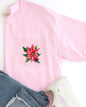 Christmas Flowers, Pocket, Floral, Poinsettia, Winter, Snow, Botanical, Xmas Pocket Tee Comfort Colors T-Shirt