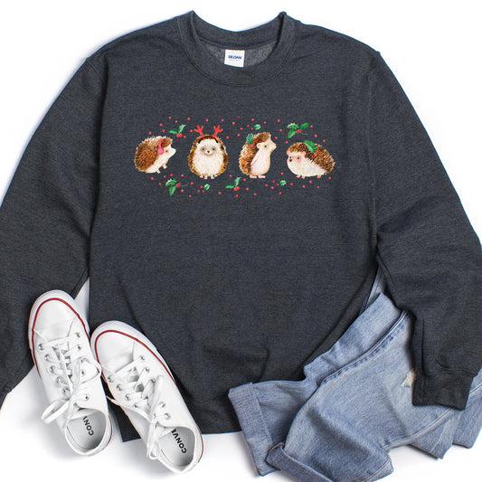 Christmas Hedgehog Adorable Sweatshirt
