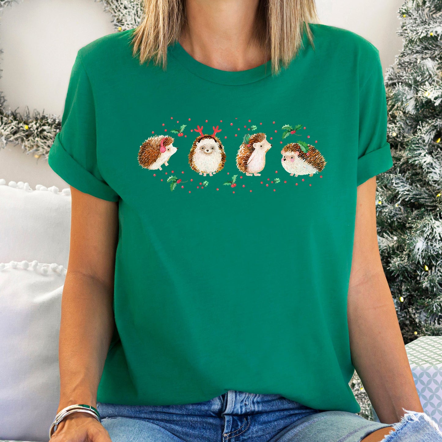 Christmas Hedgehog, Adorable Super Soft Tees