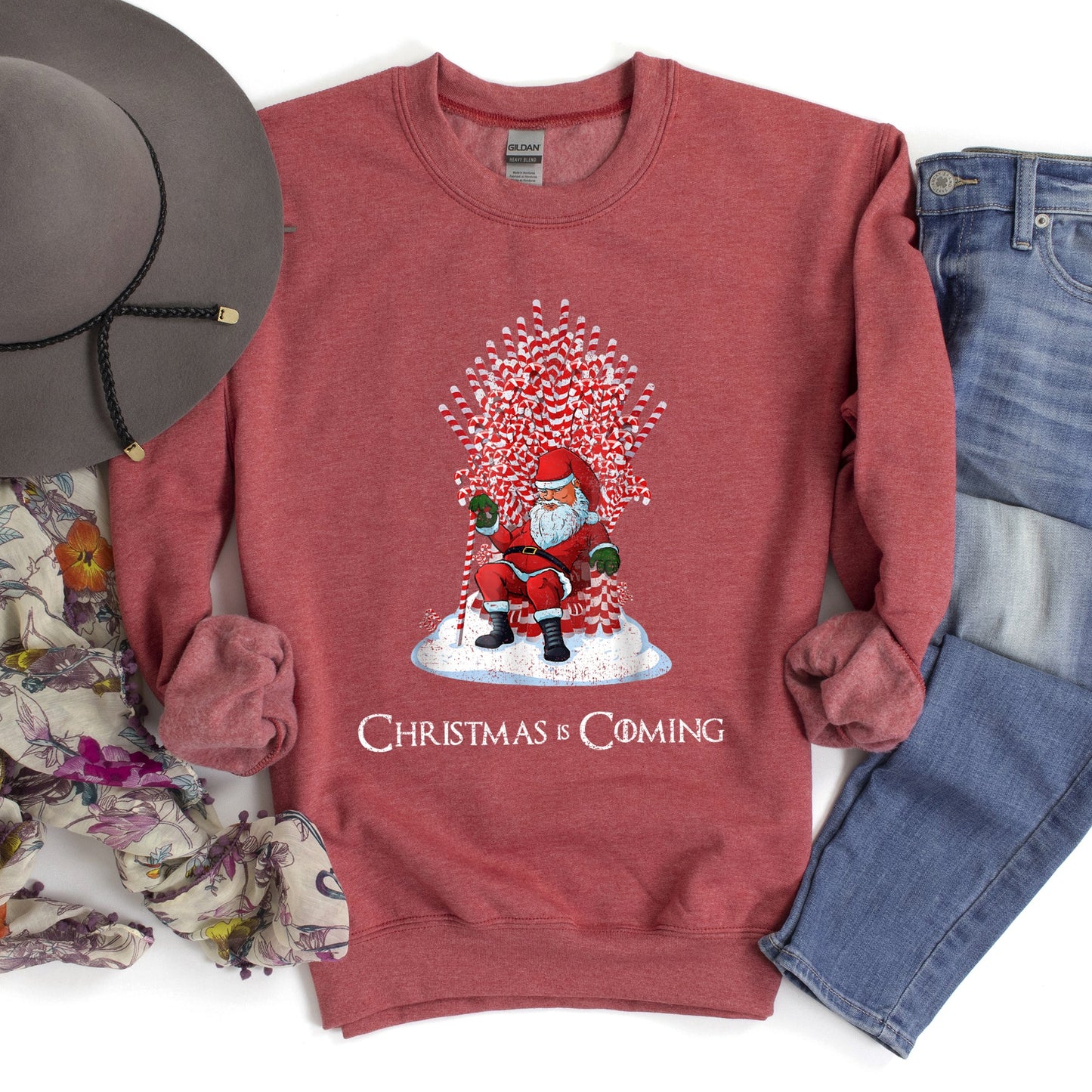 Christmas Is Coming Santa Throne Game Sweatshirt