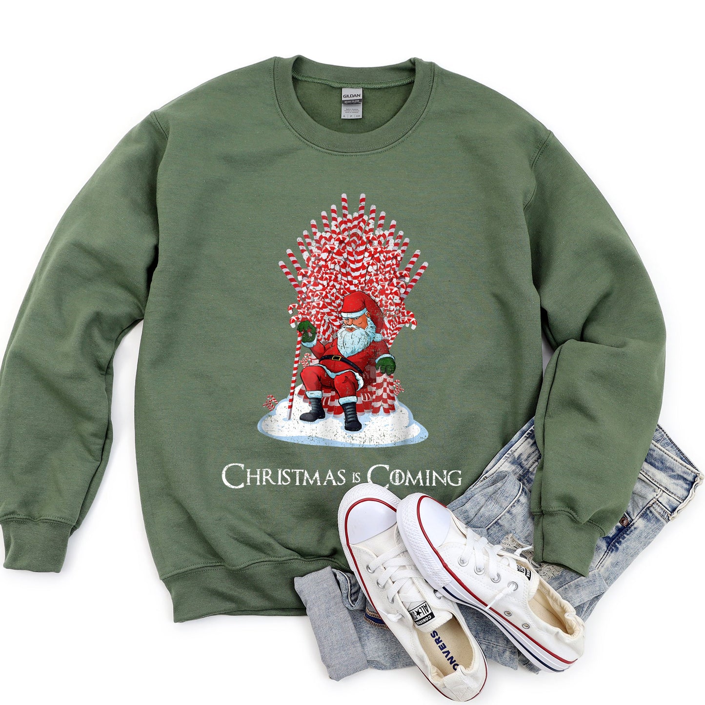 Christmas Is Coming Santa Throne Game Sweatshirt