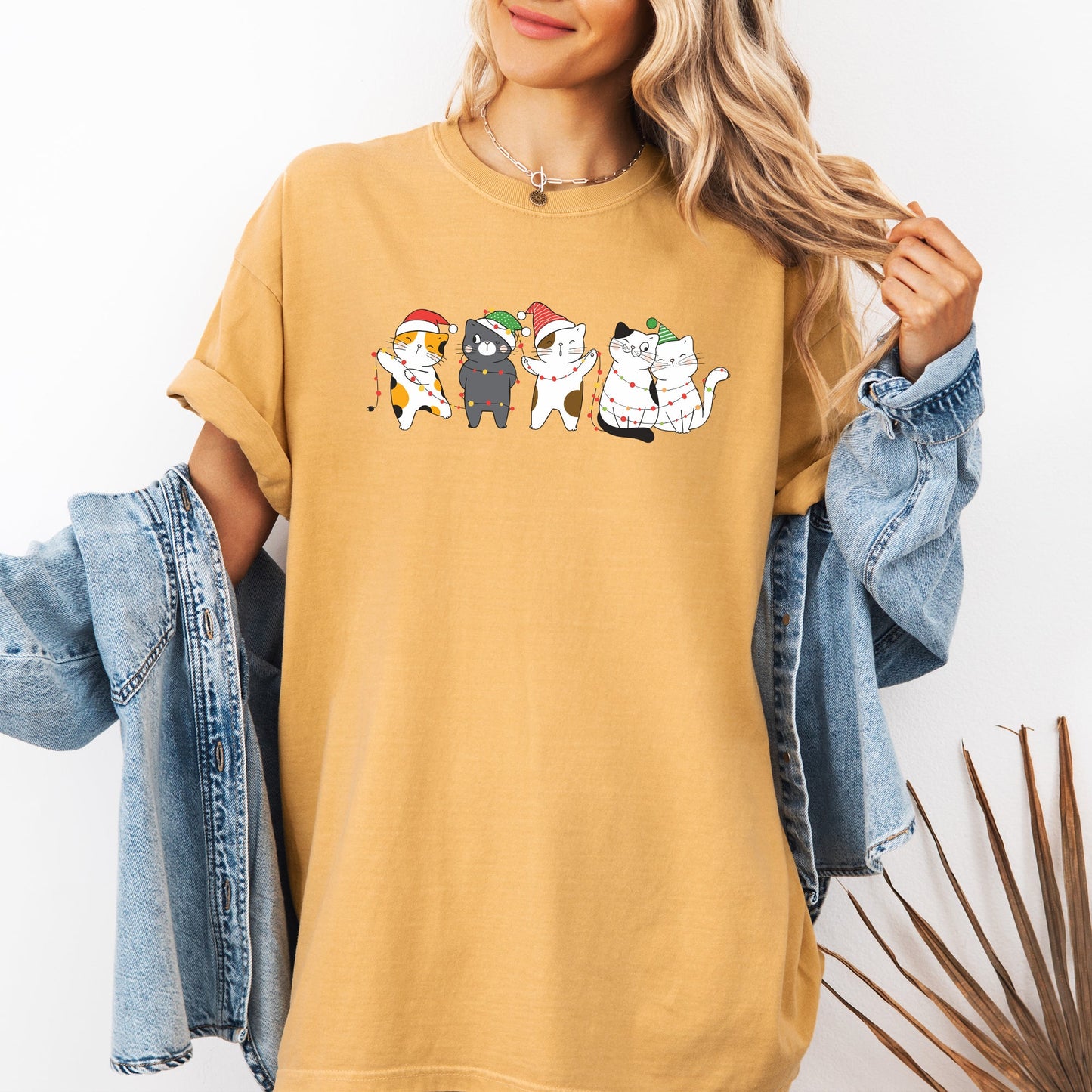 Christmas Party Cats, Santa, Cute, Cat Lover Tshirt Comfort Colors T-Shirt